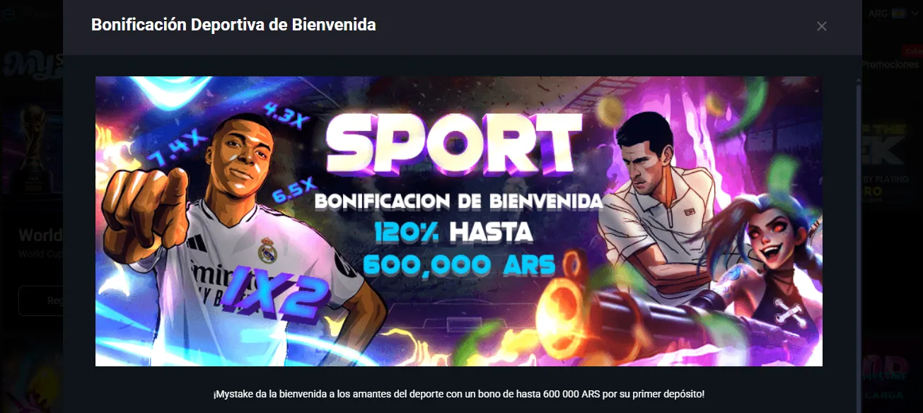Bono deportes MyStake y promociones deportivas
