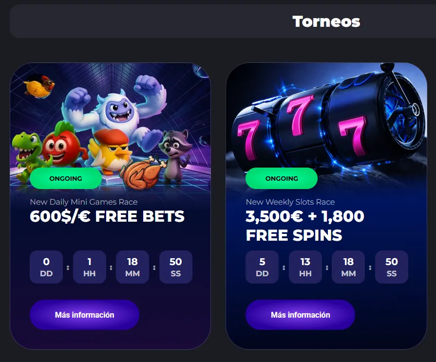 Torneos MyStake y recompensas de carreras
