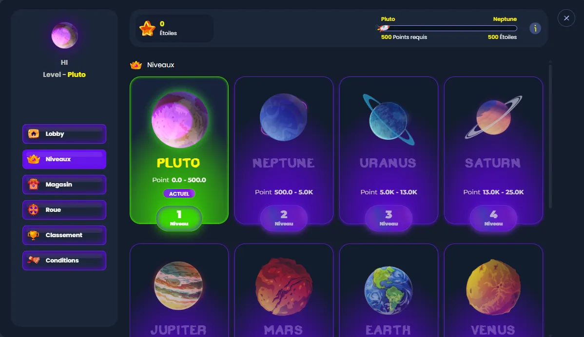 Machine à sous de la semaine MyStake et promotion points Stars