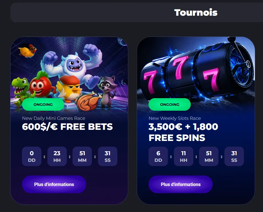 Tournois MyStake et récompenses de classement