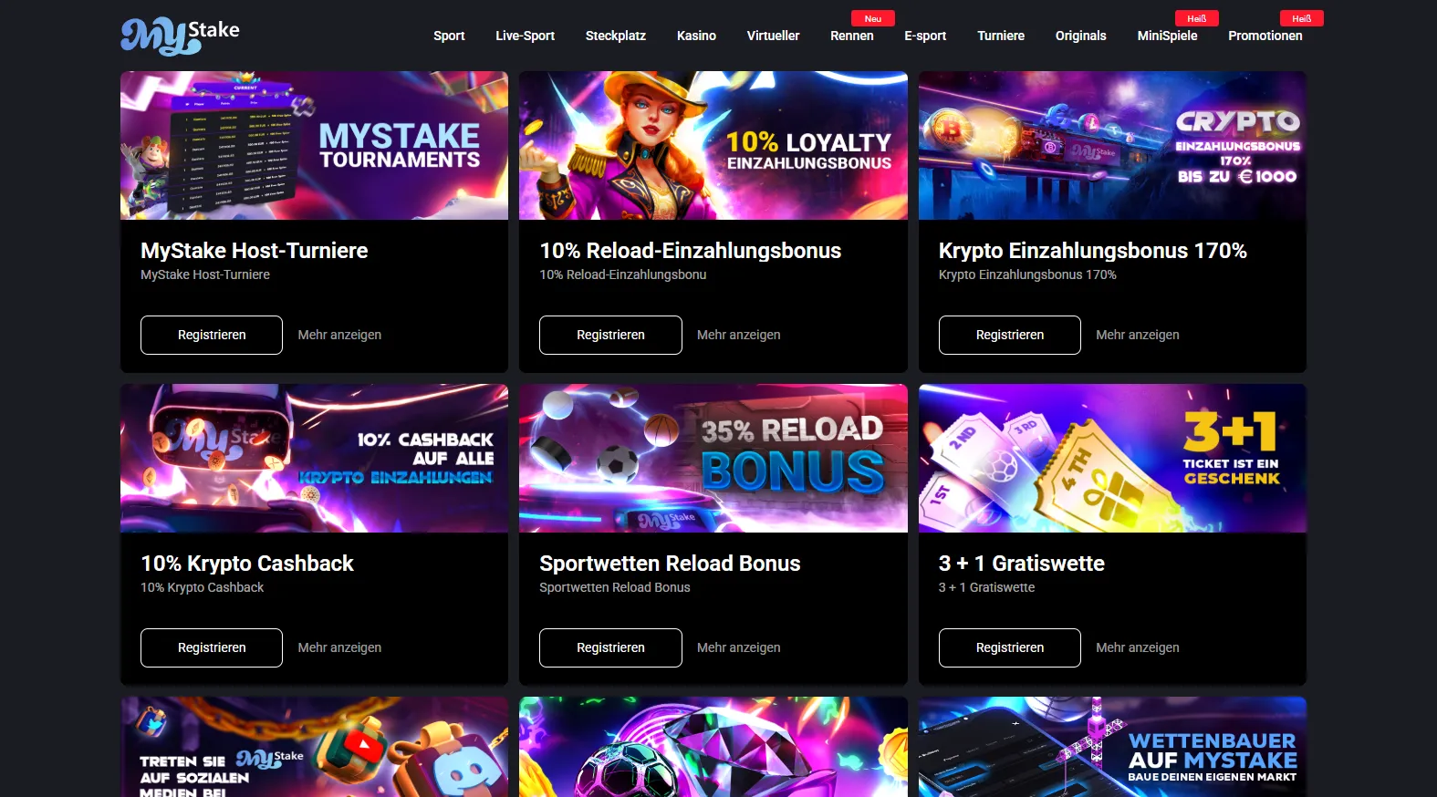 MyStake Bonus Test mit Casino Sportwetten Krypto Cashback VIP und Turnieren
