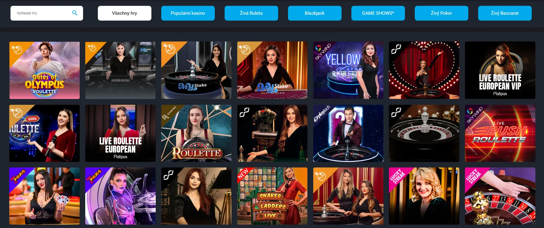 Live casino stoly a casino hry MyStake