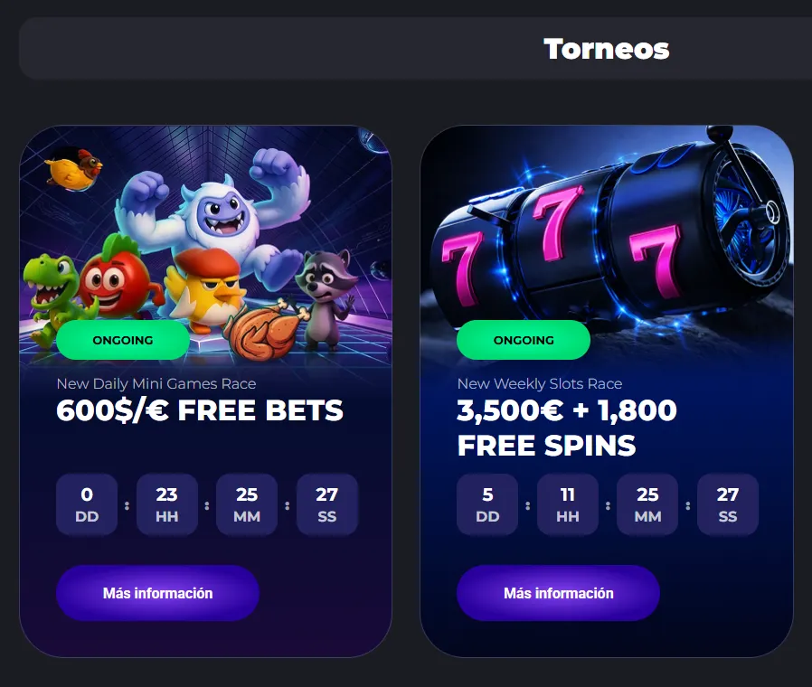 Torneos MyStake y recompensas de carreras