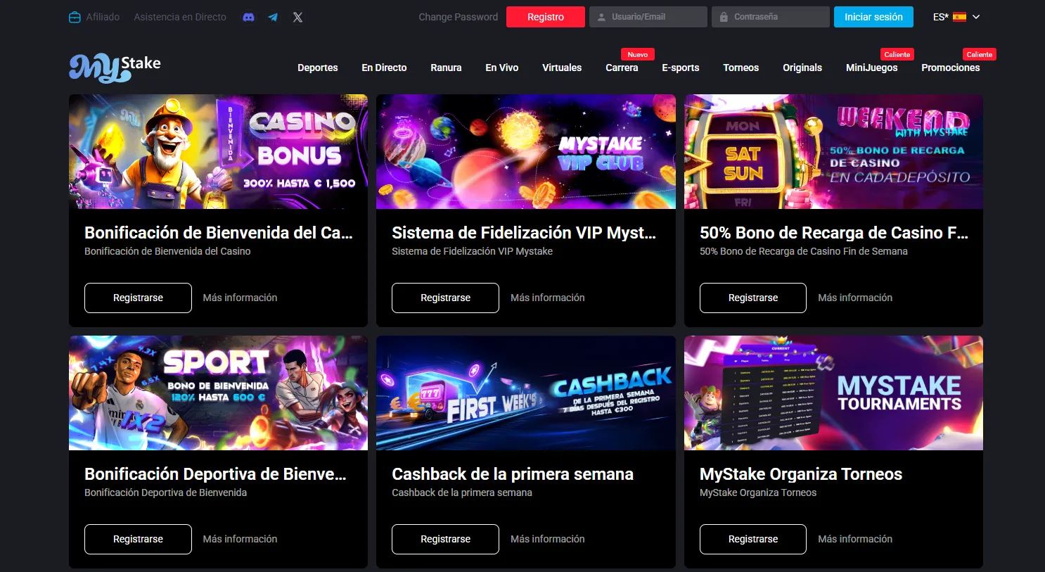 Ofertas y recompensas de MyStake