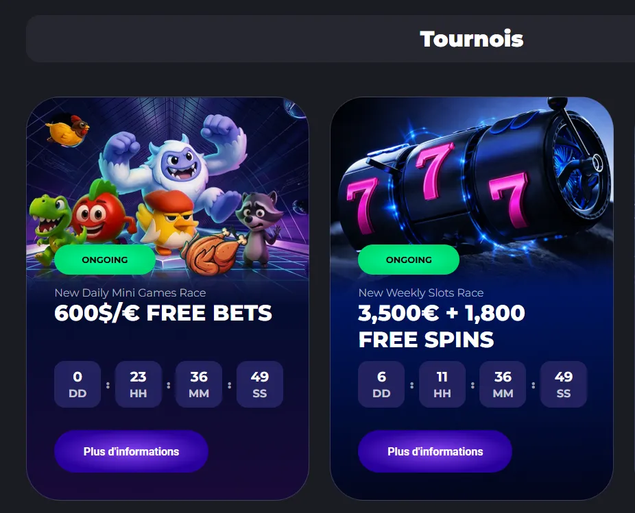 Tournois MyStake et récompenses de course