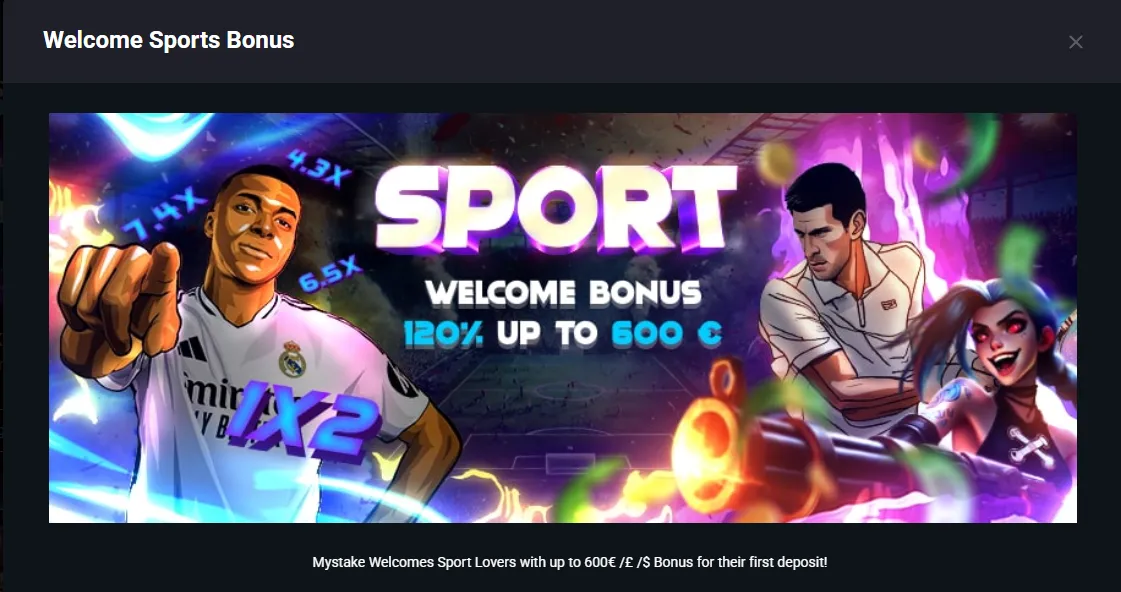 MyStake sportsbook bonus and sports promotions