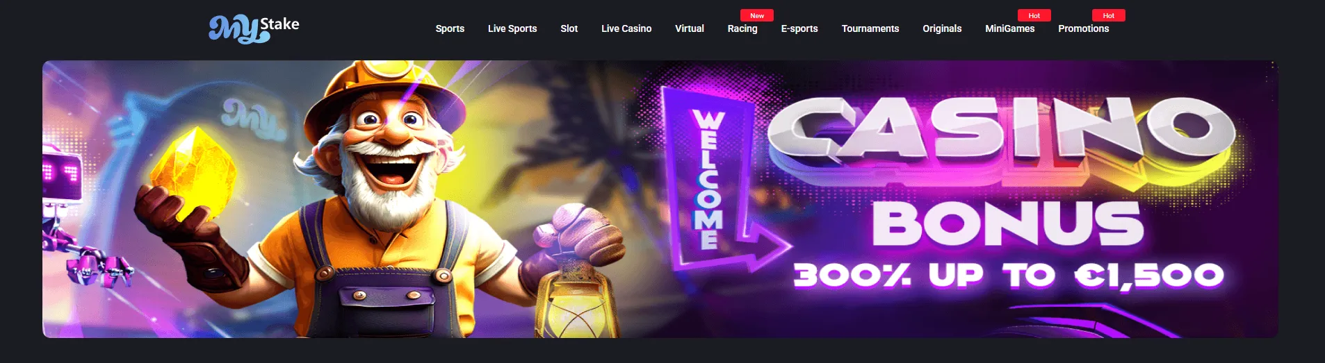 MyStake casino welcome bonus and slot offer