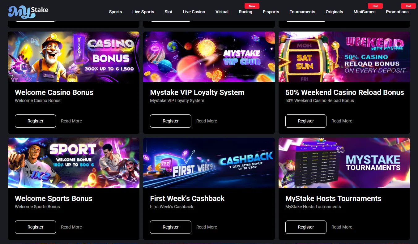 MyStake bonus offers and rewards