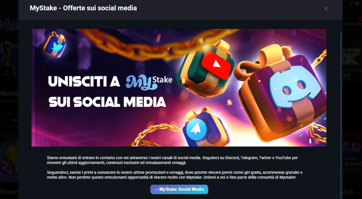 Promozioni social e concorsi MyStake
