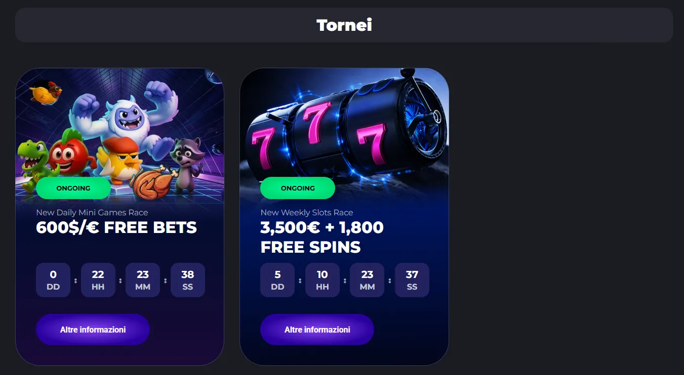 Tornei MyStake e ricompense delle gare