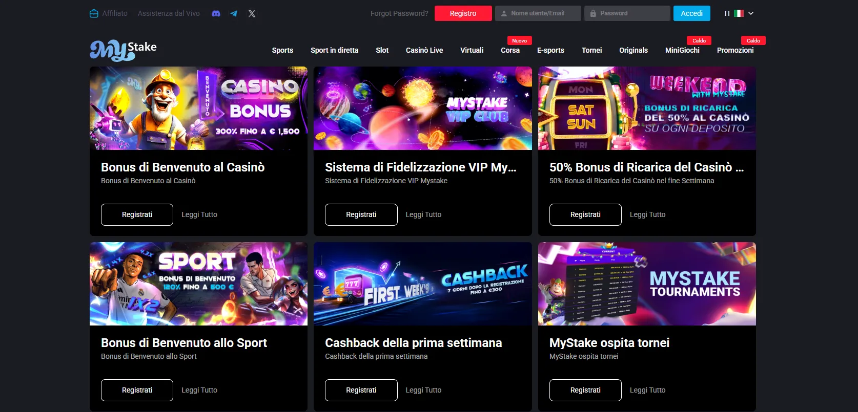 Bonus e premi MyStake